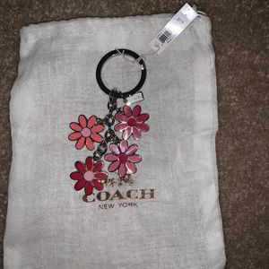 Coach Pink Multicolor Flower Key Chain